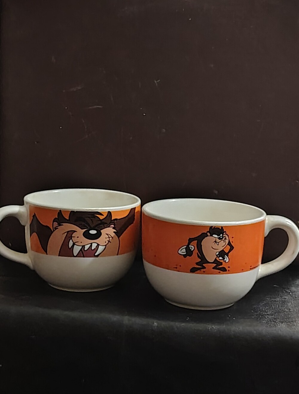 Vintage Gibson-Looney Tunes "Taz" Tasmanian Devil Super Sized Soup Mugs Set of 2